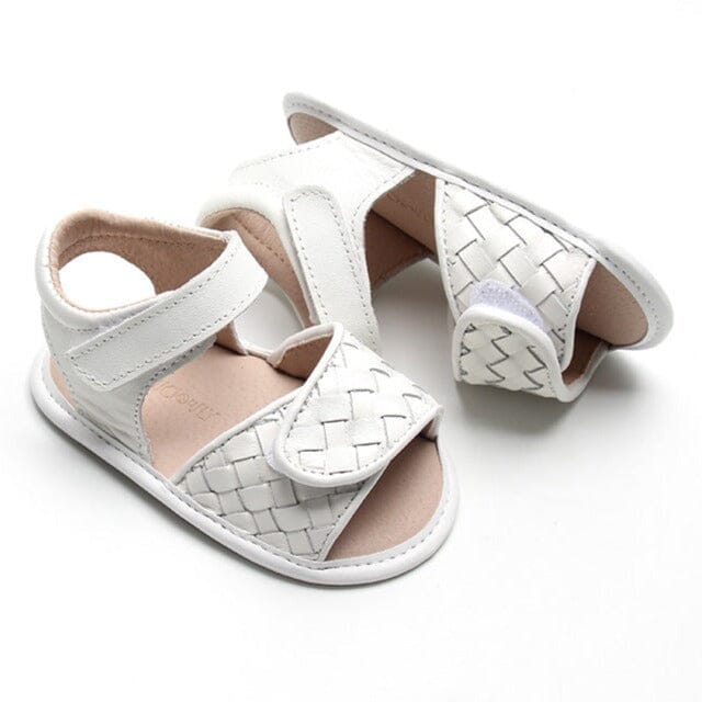Leather Woven Sandal | Color 'Cotton' | Soft Sole Shoes Consciously Baby 2 (3 - 6 months) 