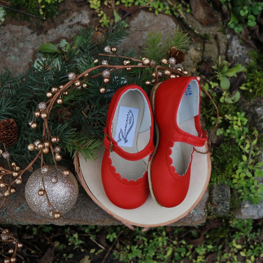 Scalloped Mary Jane - Red mary jane's Zimmerman Shoes 
