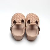 Leather Woven T-Bar | Color 'Stone' | Soft Sole Mitts & Booties Consciously Baby 