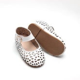 Leather Boho Mary Janes | Color 'Cotton' Shoes Consciously Baby 5 (Hard Sole) 