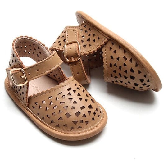 Leather Pocket Sandal | Color 'Tan' | Soft Sole Shoes Consciously Baby 2 (3 - 6 months) 
