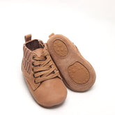Leather Knit Combat Boot | Color 'Sand' Shoes Consciously Baby 2 (Soft Sole) 