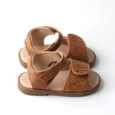 Leather Woven Sandal | Color 'Walnut' | Hard Sole Shoes Consciously Baby 