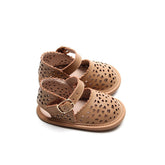 Leather Pocket Sandal | Color 'Tan' | Soft Sole Shoes Consciously Baby 