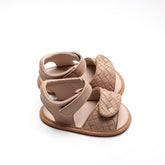 Leather Woven Sandal | Color 'Stone' | Soft Sole Shoes Consciously Baby 