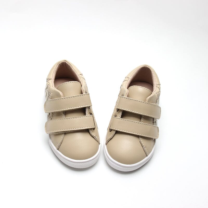 Leather Woven Sneaker | Color 'Bone' Shoes Consciously Baby 
