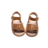 Leather Woven Sandal | Color 'Walnut' | Soft Sole Shoes Consciously Baby 