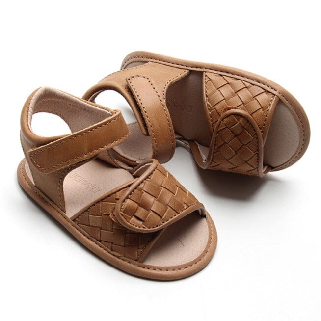 Leather Woven Sandal | Color 'Walnut' | Soft Sole Shoes Consciously Baby 2 (3 - 6 months) 
