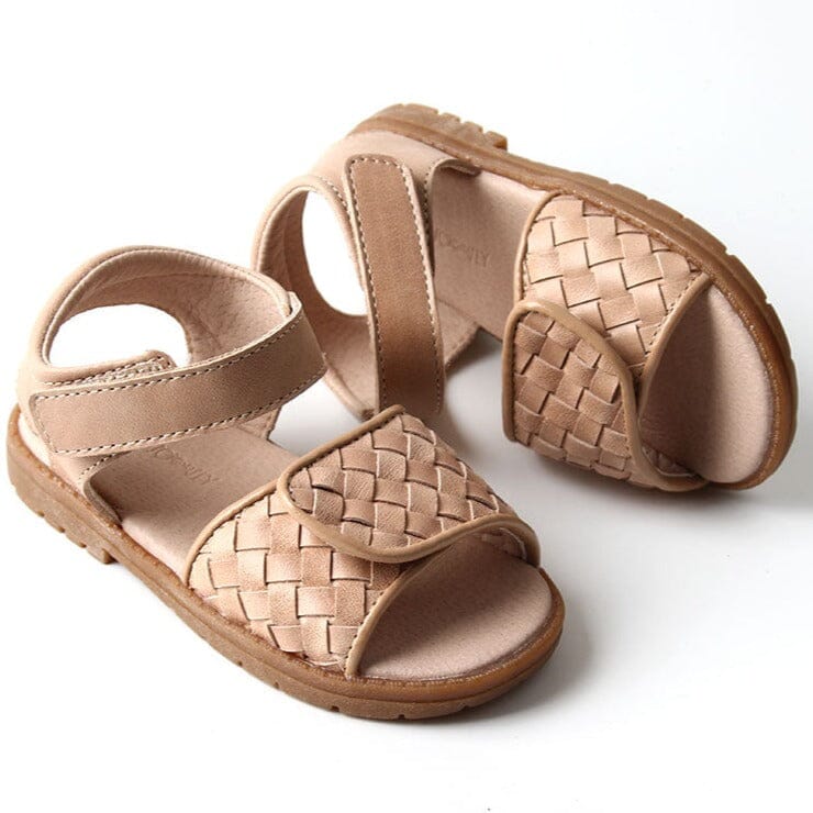 Leather Woven Sandal | Color 'Stone' | Hard Sole Shoes Consciously Baby 5 (12 - 18 months) 