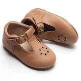 Leather Petal T-Bar | Color 'Aged Camel' | Hard Sole Shoes Consciously Baby 5 (12 - 18 months) 