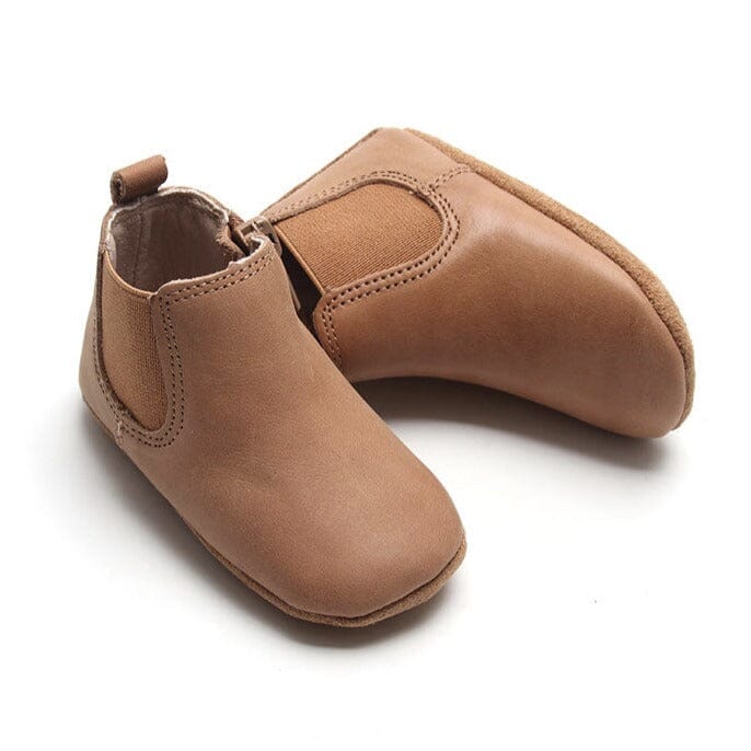 Leather Chelsea Boot | Color 'Sand' | Soft Sole Mitts & Booties Consciously Baby 2 (3 - 6 months) 