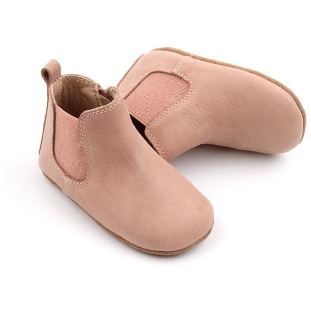 Waxed Leather Chelsea Boot | Color 'Antelope Pink' | Soft Sole Mitts & Booties Consciously Baby 2 (3 - 6 months) 