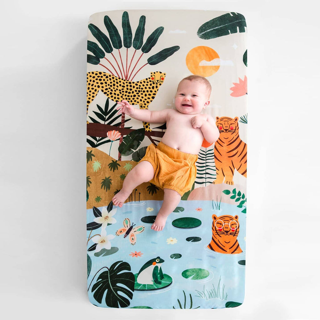 In The Jungle Standard Size Crib Sheet Crib sheets Rookie Humans 
