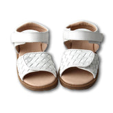 Leather Woven Sandal | Color 'Cotton' | Hard Sole Shoes Consciously Baby 