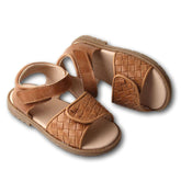Leather Woven Sandal | Color 'Walnut' | Hard Sole Shoes Consciously Baby 5 (12 - 18 months) 