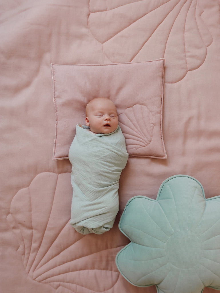 Muslin "Mint" Baby Swaddle Blanket Swaddle blanket moimili.us 