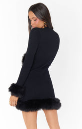 Fran Mini Dress | Black Knit w/Faux Fur Dresses Show Me Your Mumu 
