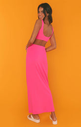 Elle Skirt | Hot Pink Rib Knit