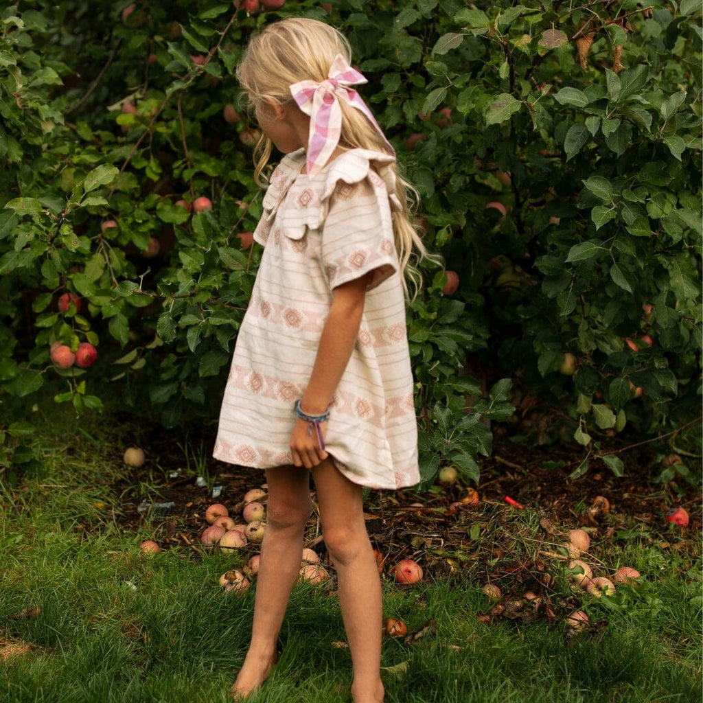 Marielle Girl Dress in Dust Pink Embroidery Dress Folklore Las Niñas 