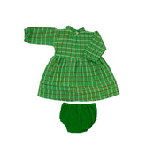 Mini Drew Dress in Festive Green Dress Folklore Las Niñas 
