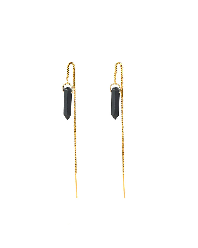 Moon Child | Black Tourmaline Earrings JRA / Jurate Gold OS 
