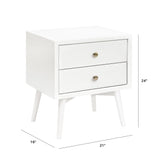 Palma Assembled Nightstand with USB Port | Warm White Nightstands Babyletto 