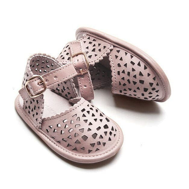 Leather Pocket Sandal | Color 'Dusty Pink' | Soft Sole Shoes Consciously Baby 2 (3 - 6 months) 