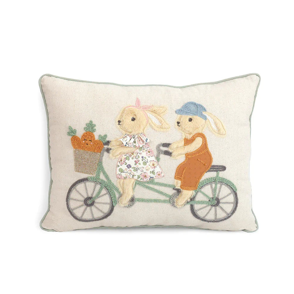 Bunny Bike Ride Pillow Pillow MON AMI 