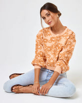Plumeria Pullover | Flowers For Hours Sweaters L-Space XS Orange 