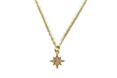 Pave Crystal North Star Necklace (16") w/extender Necklaces Rachel Nathan Designs 16" Gold 