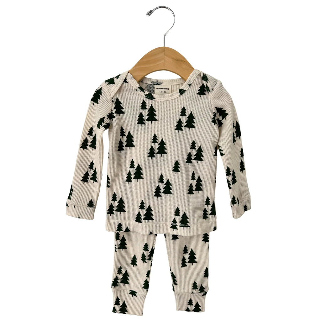 Organic Waffle 2-Piece Set | Forest Green Trees Bohemian Mama 2y Forest Green Trees 