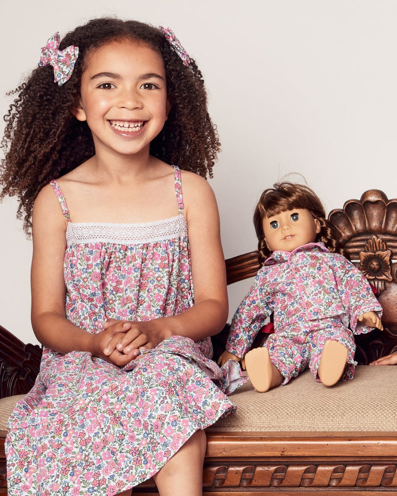 Kid's Doll Pajama in Fleurs de Rose Doll Pajamas Petite Plume 