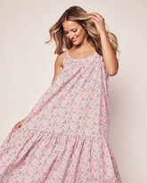 Women's Twill Chloe Nightgown in Fleurs de Rose Women's Nightgown Petite Plume 