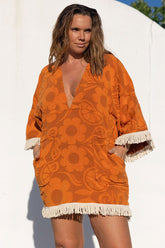 Pomelia Terry Throw Over Dress | Retro Sun Cover Ups Spell 