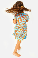 Stretchy Short Sleeve Twirl Dress - Pretzels by Clover Baby & Kids Dresses Clover Baby & Kids 