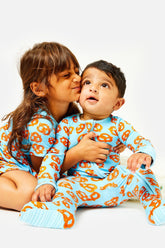 Soft & Stretchy Zipper Footie - Soft Pretzels by Clover Baby & Kids Onesies Clover Baby & Kids 