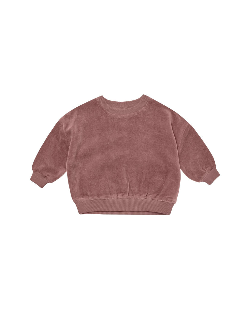 Velour Relaxed Sweatshirt || Fig Tops & Tees Quincy Mae 0-3M FIG 