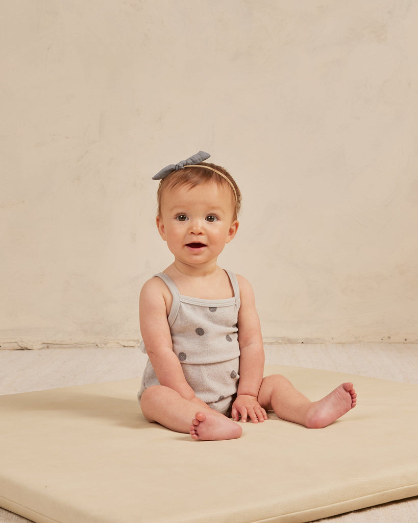 Terry Cinch Romper | Polka Dot Jumpsuits & Rompers Quincy Mae 