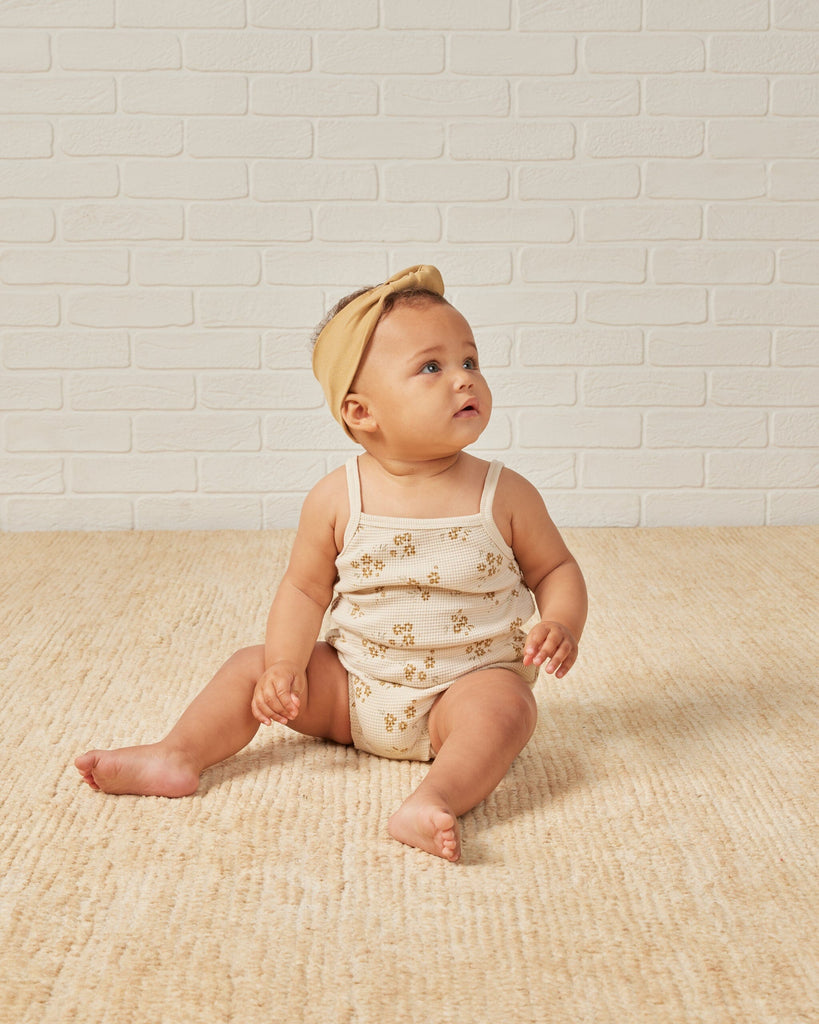 Waffle Cinch Romper | Honey Flower Jumpsuits & Rompers Quincy Mae 