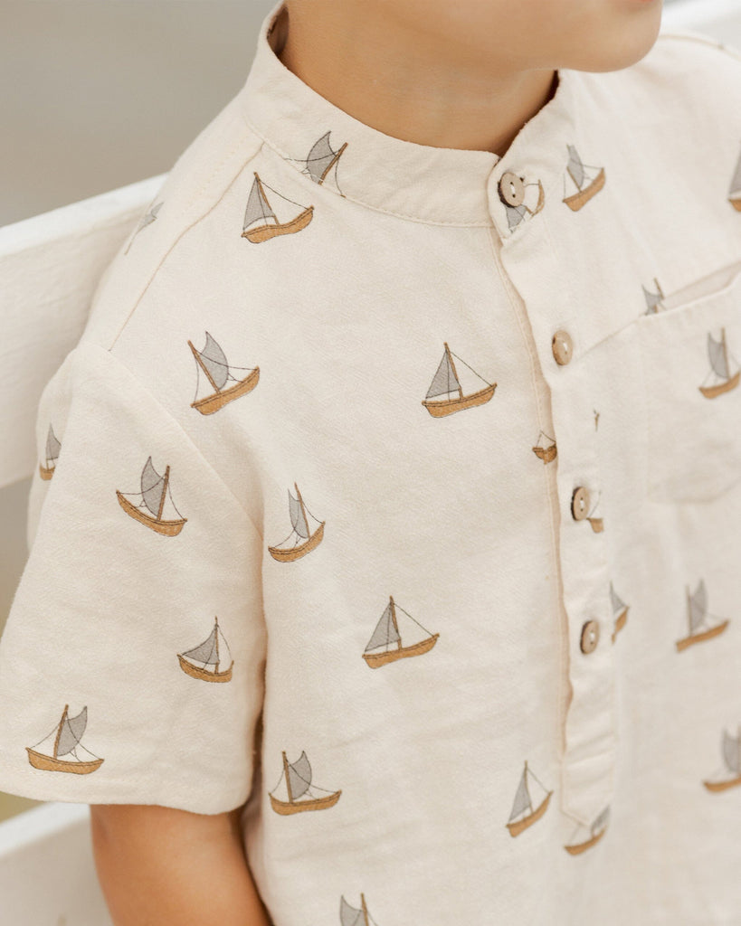 Short Sleeve Mason Shirt | Sailboats Tops & Tees Rylee & Cru 