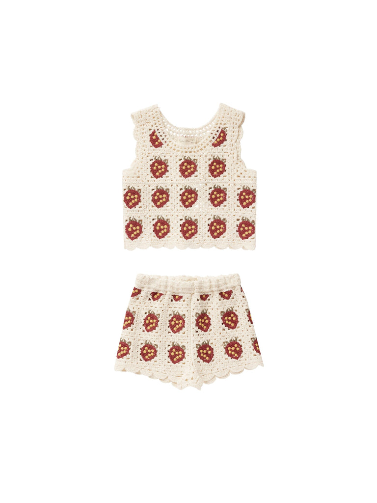 Crochet Tank Set | Strawberry Sets Rylee & Cru 2-3Y STRAWBERRY-PATTERN 