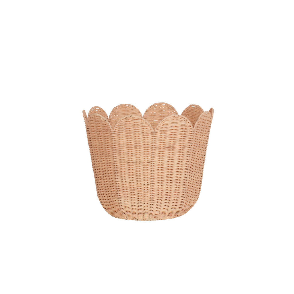 Rattan Tulip Basket | Seashell Pink Baskets Olli Ella OS 