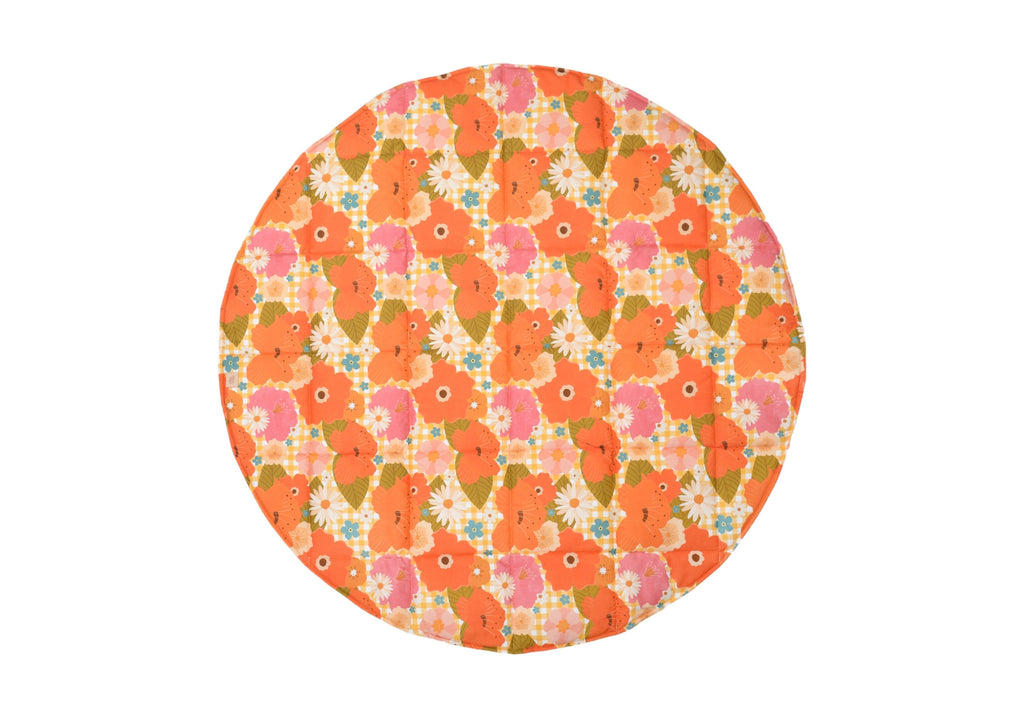 “Picnic with Flowers” Round Cotton Mat Mat moimili.us 