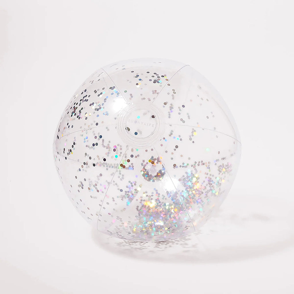 Inflatable Beach Ball Glitter SunnyLife Clear/Silver O/S 