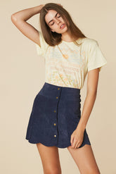 Marcia Suede Petal Skirt in Navy The Label stoned immaculate 