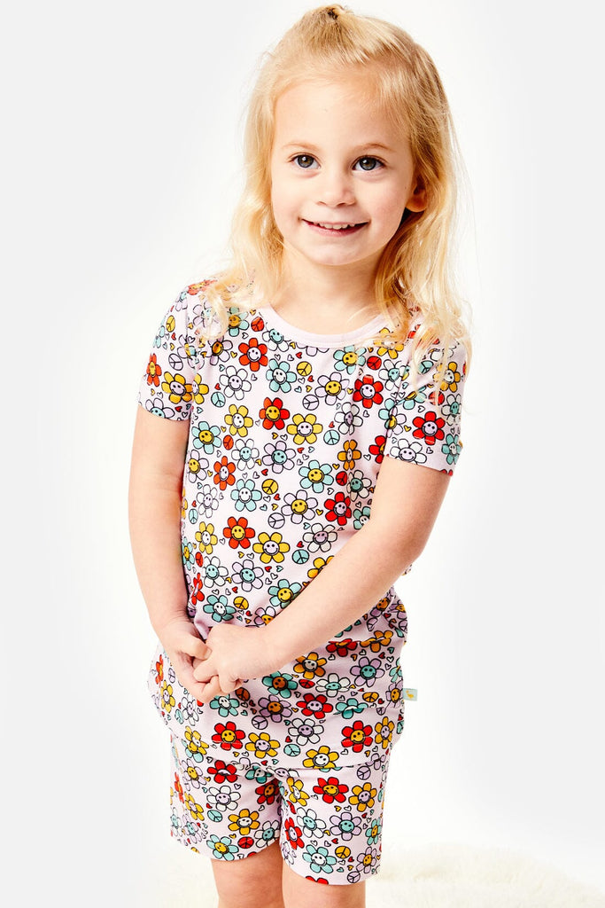 Shorts Pajama Set | Smiley Flowers Pajamas Clover Baby & Kids 