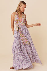 Sienna Halter Maxi Dress | Lilac Dresses Spell XS Lilac 