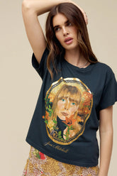 Joni Mitchell Painting With Flowers Solo Tee Tees DayDreamer XS Vintage Black 