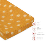 Quilted Changing Pad Cover in GOTS Certified Organic Muslin Cotton | Golden Hour