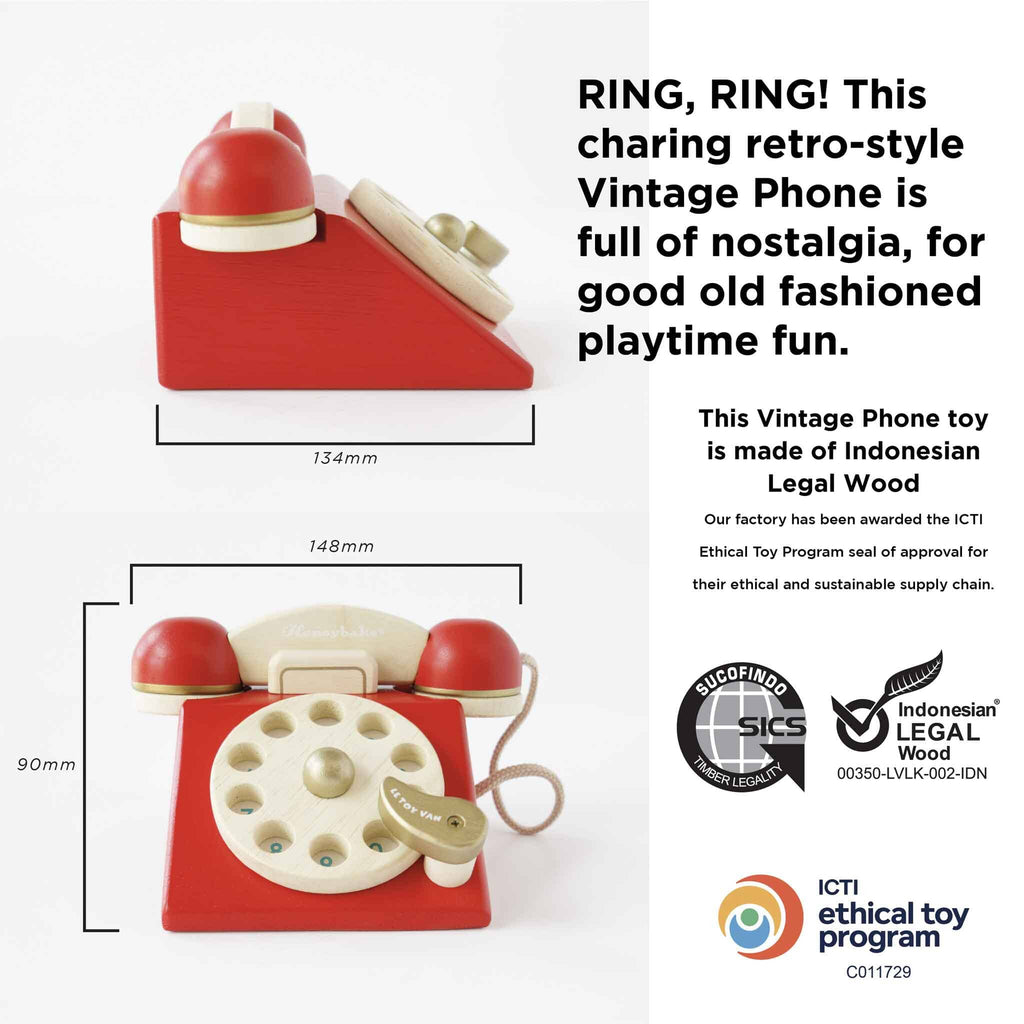 Vintage Wooden Phone Educational Toys Le Toy Van, Inc. 